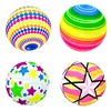 9In Rainbow Ball Indoor and Outdoor Racket Ball Inflatable Leather Ball Flower Colored Ball Squirt Toy Water Amusement Balls Fun 4