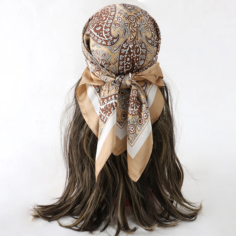 Luxury Silk Head Scarf - Soft Summer Foulard Bandana for Women