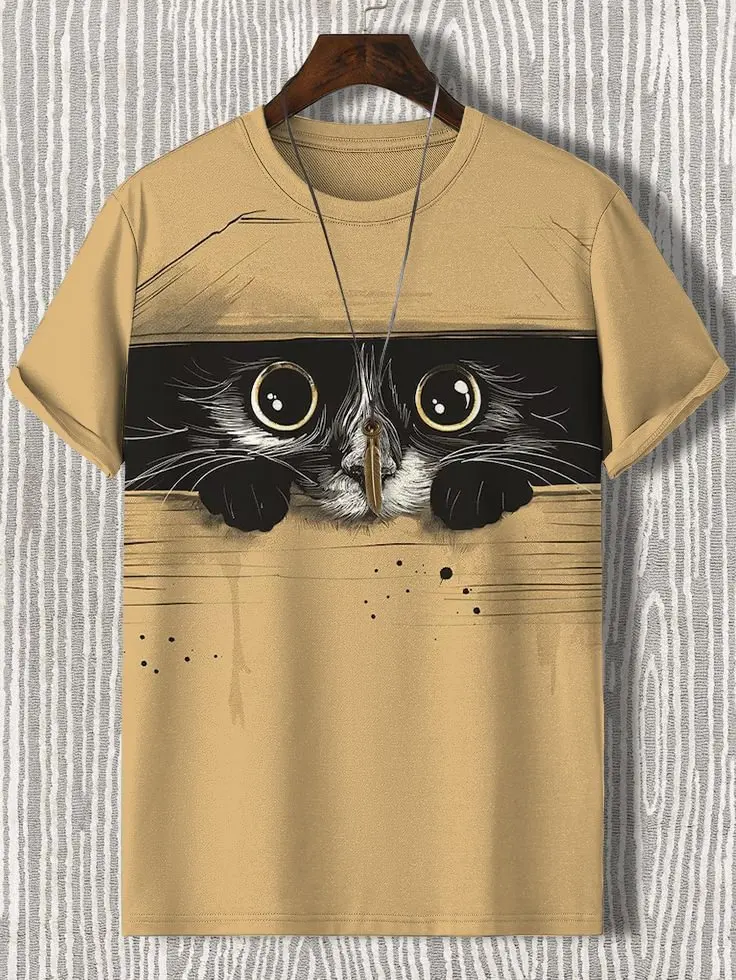 Funny Cat 3D Print Short Sleeve T Shirt