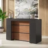 Modern Reception Desk with LED Lights, 63 Inches Front Counter Table for Reception Room, Lobby, Beauty Salon, Retail 3