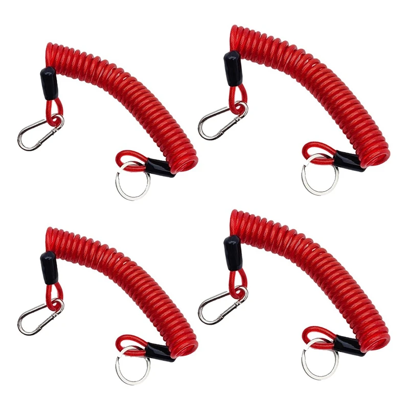 Hot Sale6ft Trailer Brake Away Cable, Trailer Breakaway Safety Cable Spring Towing Coiled Wire For RV Emergency 4Pack