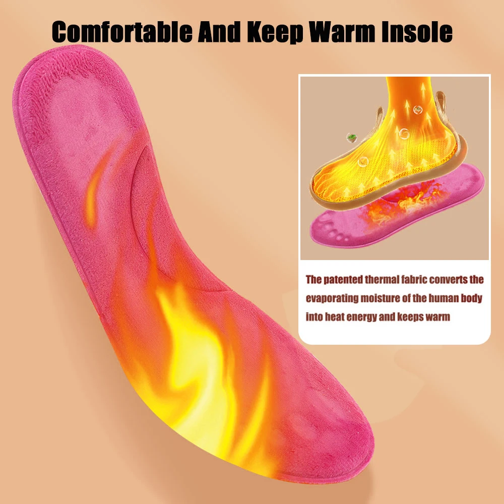 Self Heating Insoles Thermostatic Thermal Warm Insole Massage Memory Foam Arch Sports Shoe Pad for Winter Men Women Heated Pads