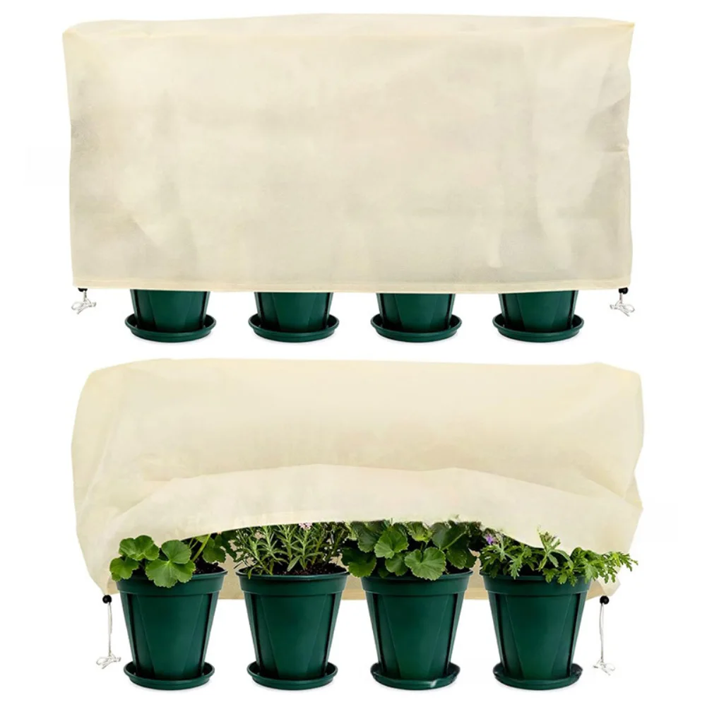 겨울 식물 서리 보호 커버 방한 통기성 부직포 단열 천 정원 식물 관리 액세서리