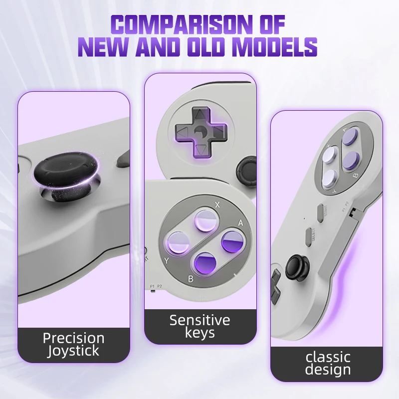 Wireless Gamepad with Rocker Gaming Controller for SNPRO/SF2000