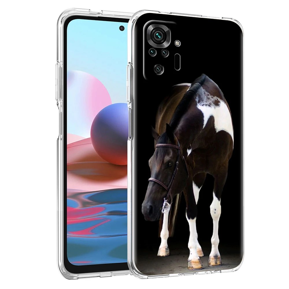 Elegant Horse Design Transparent Phone Case - Durable TPU Protective Shell