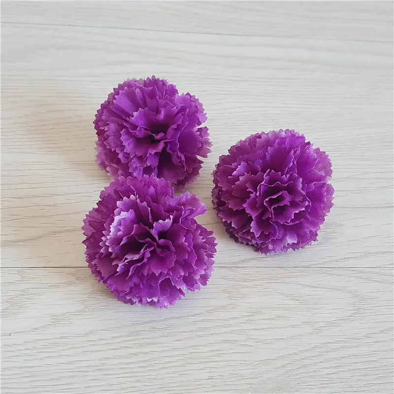 pçs cores de seda artificial cravo flor cabeças para diy decorativo garland acessório chapéu hairpin acessórios