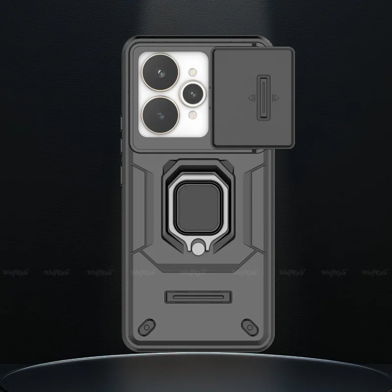 Shockproof Phone Case with Lens Protective Ring Holder - Durable Bumper Cover