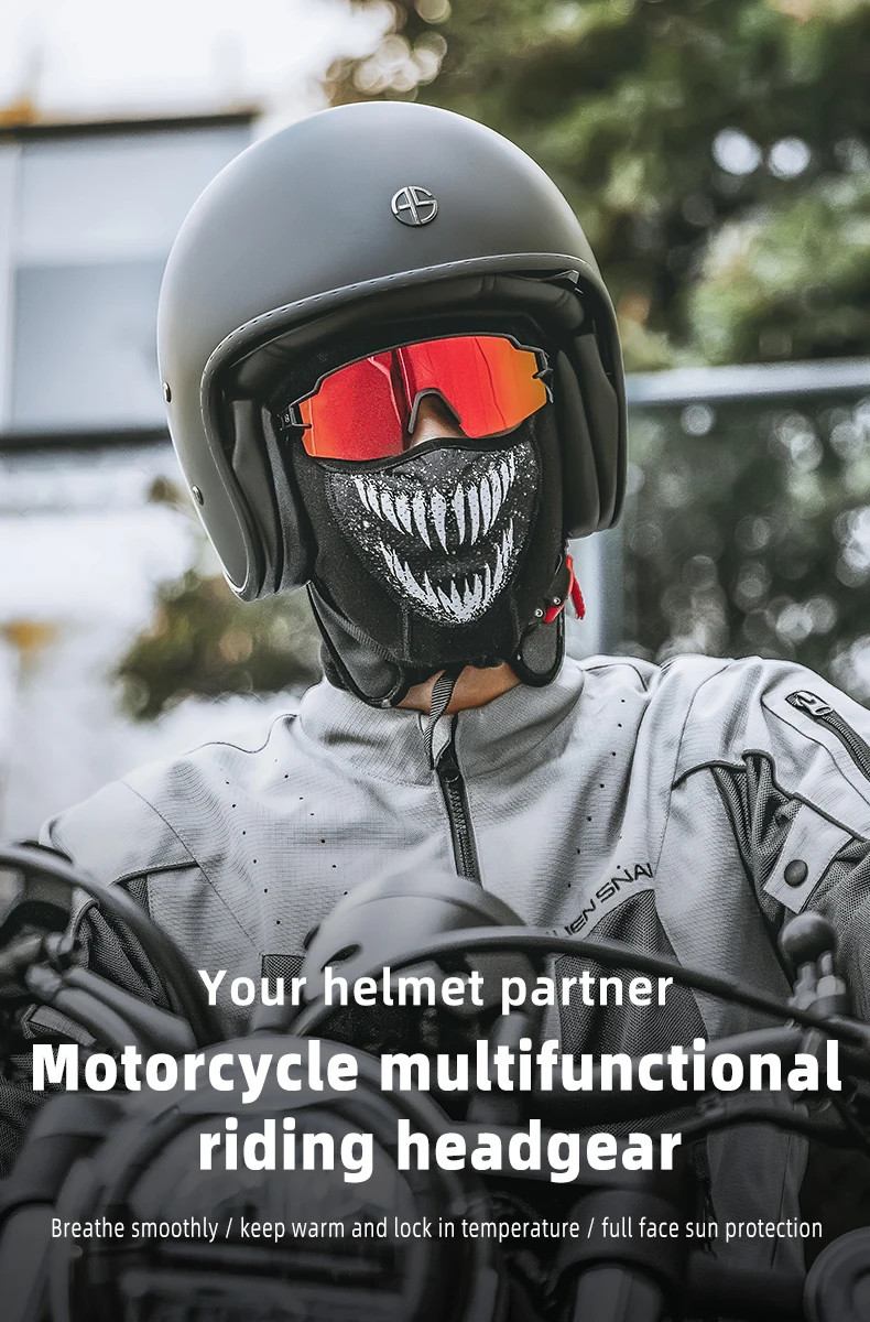 motorcycle face mask front view