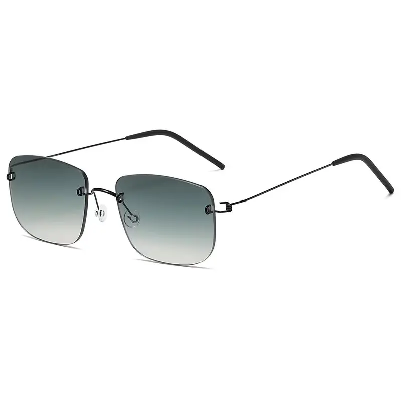 Aimee Women's Rimless Square Screwless Titanium Sunglasses 742366 Image 7