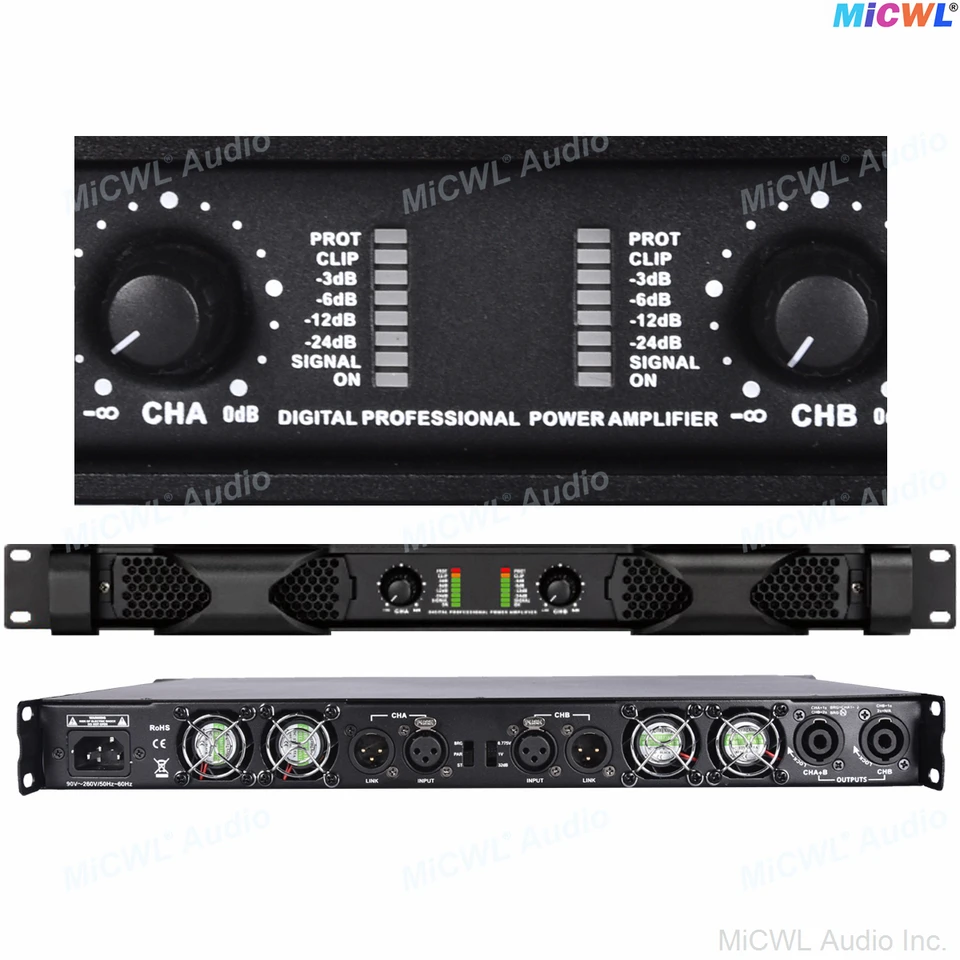 High Quality PX8000 8000W 2 / 4 Channel Digital Power Amplifier 19