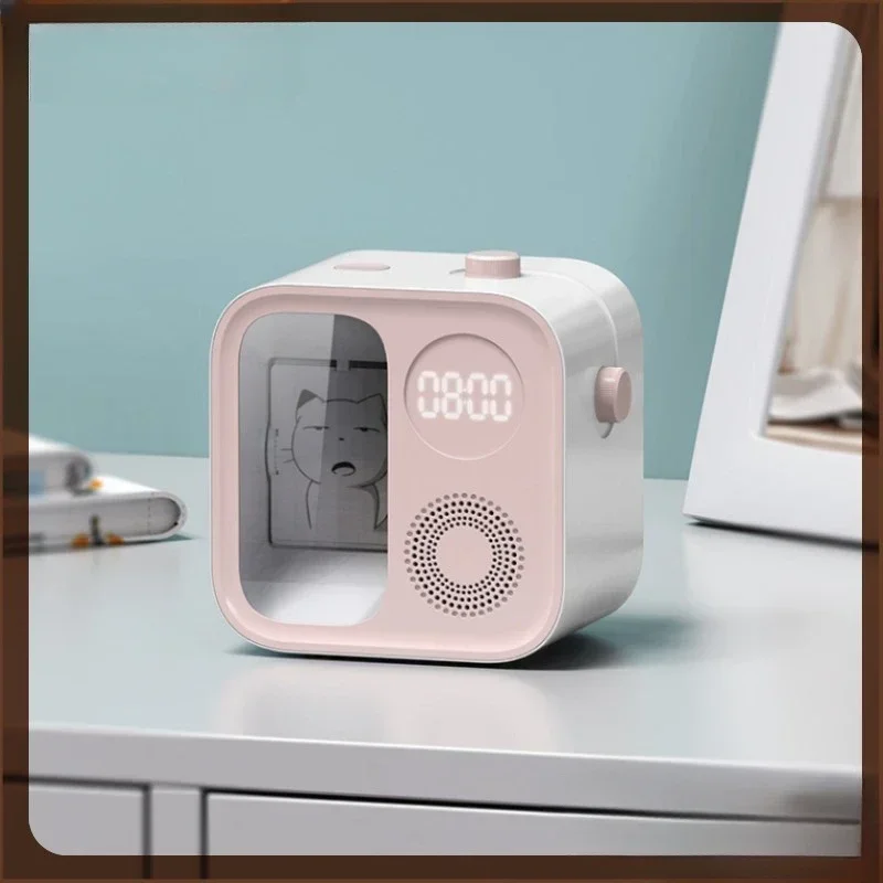 Sveglia Cat Yawn A Induzione Del Sonno Gira L'Orologio Elettronico Di Riempimento Della Pagina Per Ricordare Il Sonno Precoce Orologio Da Notte Coassi