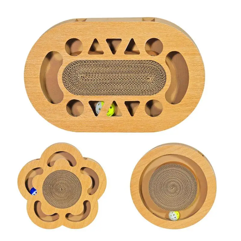 

Cat Scratcher Cardboard Multiple Shapes Corrugated Cat Scratcher Box Scratch Pad With Catnip Bell Ball For Relieves Boredom