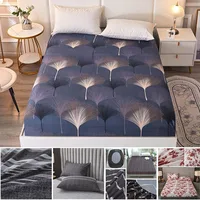 3pcs Printed Sanding Fitted Sheet and Pillowcases Set Elastic Band Around Mattress Cover King Size Bed Cover Juego De Sábanas 1
