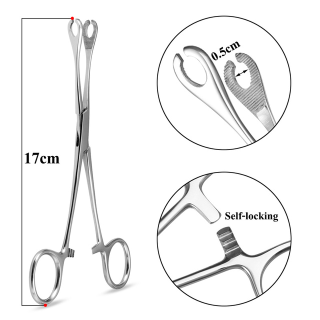 Sterile Surgical Steel Dermal Anchor Holding Tool Plier Tweezer Clamp Professional Disc Forcep Body Piercing Equipment 3-5mm