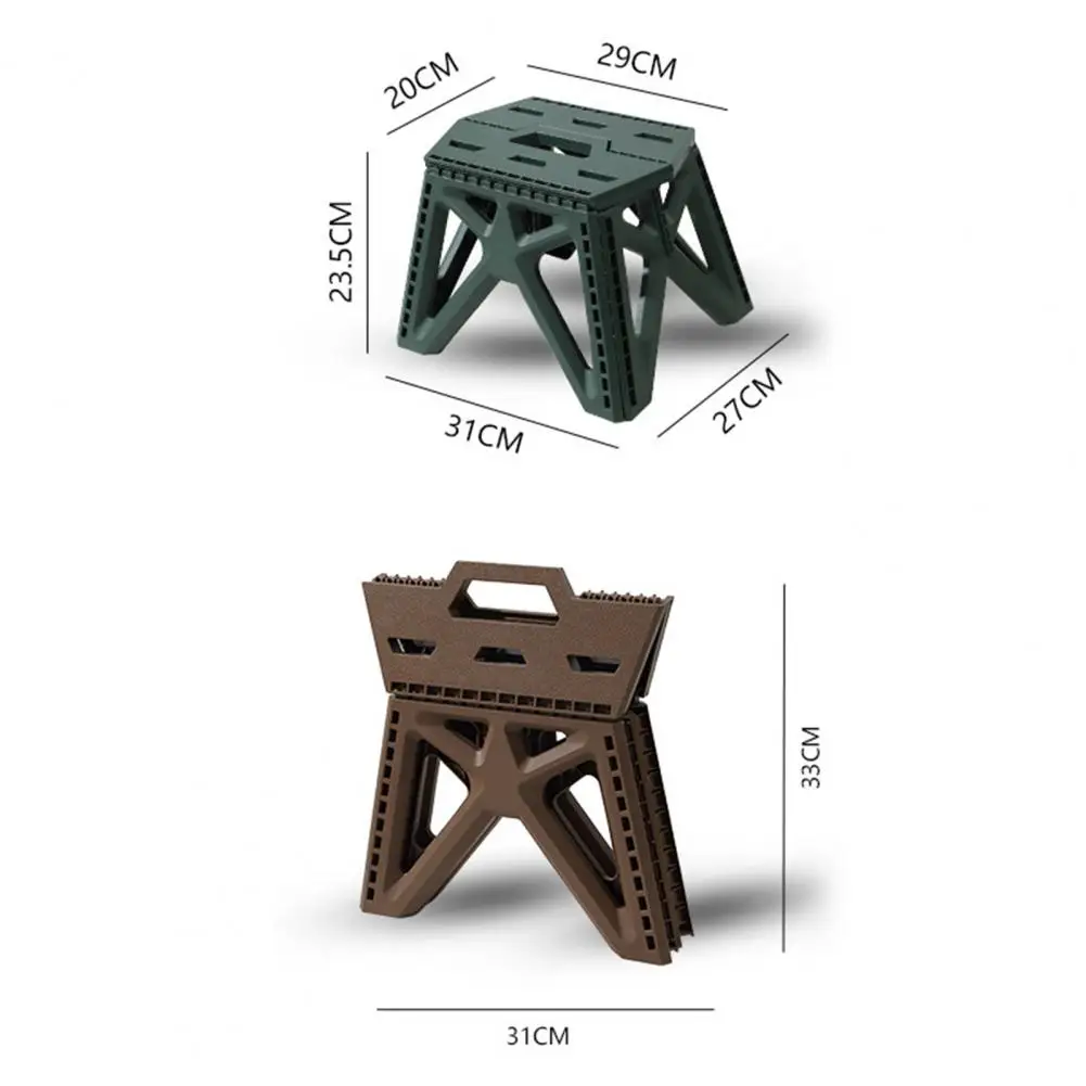 Folding Step Stool Strong Load-bearing Heavy-Duty Chair Travel Use Compact Collapsible Chair Handle Camping Supplies
