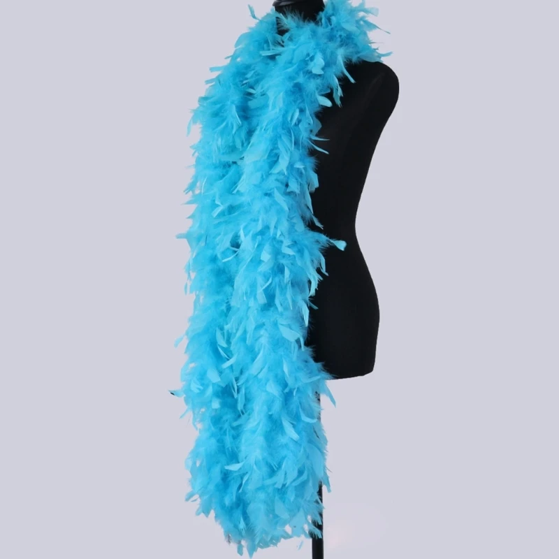 Feather Boa Plush Feather Trim Stripe Shawl for Wedding Dress Clothes Decors 4