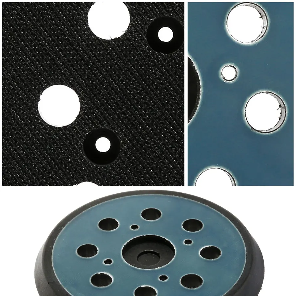 Almohadilla Pulidora De 125 Mm Con 8 Agujeros Y Rosca M8 – Soporte Flexible De Poliuretano – Ideal Para Madera, Metal Y Piedra Artificial – Hasta 12.000 RPM