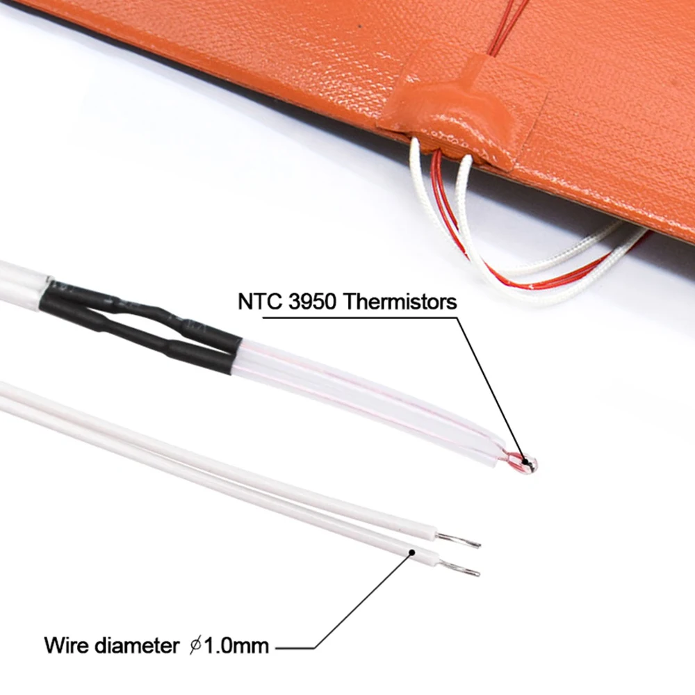 3D Printer Silicone Heating Pad 220V Heater Bed 200/235/300/310mm For 3D Printer Ender3 cr10 Heating's Mat