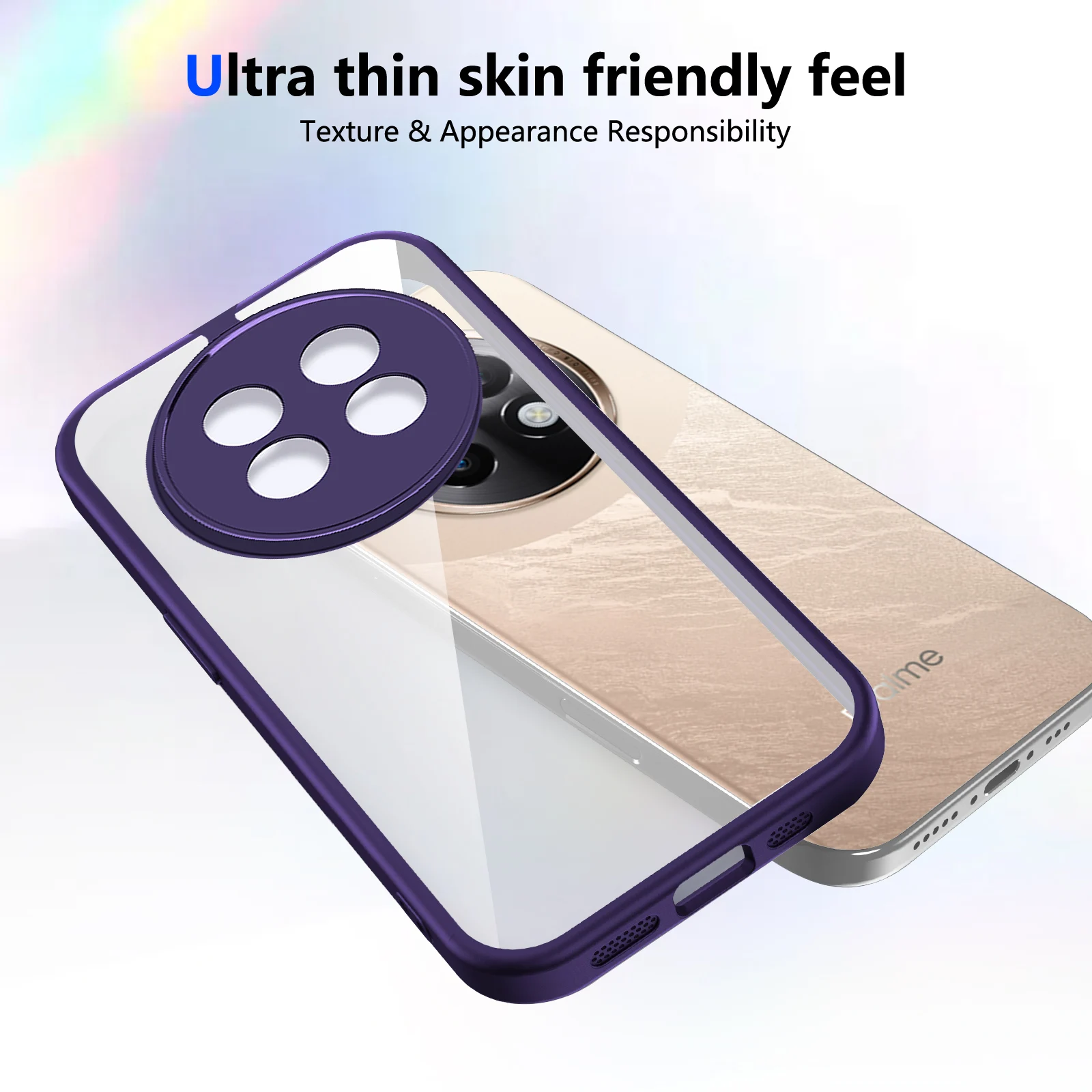 Clear Protective Phone Case with Camera Lens Back Cover