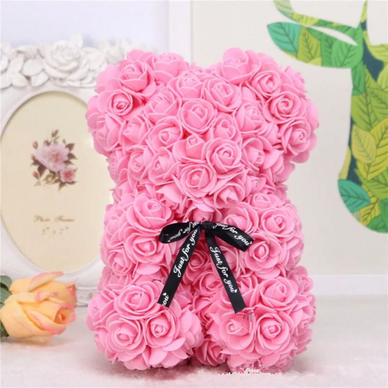 Artificial Flowers 1pc 25cm Foam Bear Rose Bear Romantic Gifts For Valentines Day Mothers Day Anniversary Wedding
