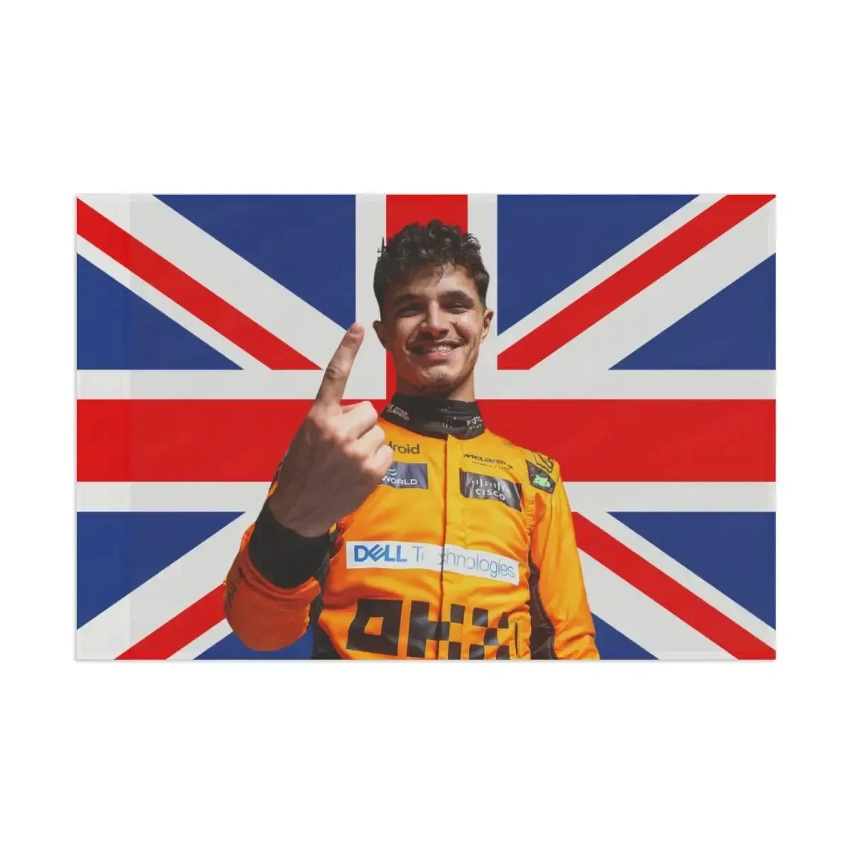 Lando Norris American Flag Racing Tapestry - Decorative Outdoor Home Banner