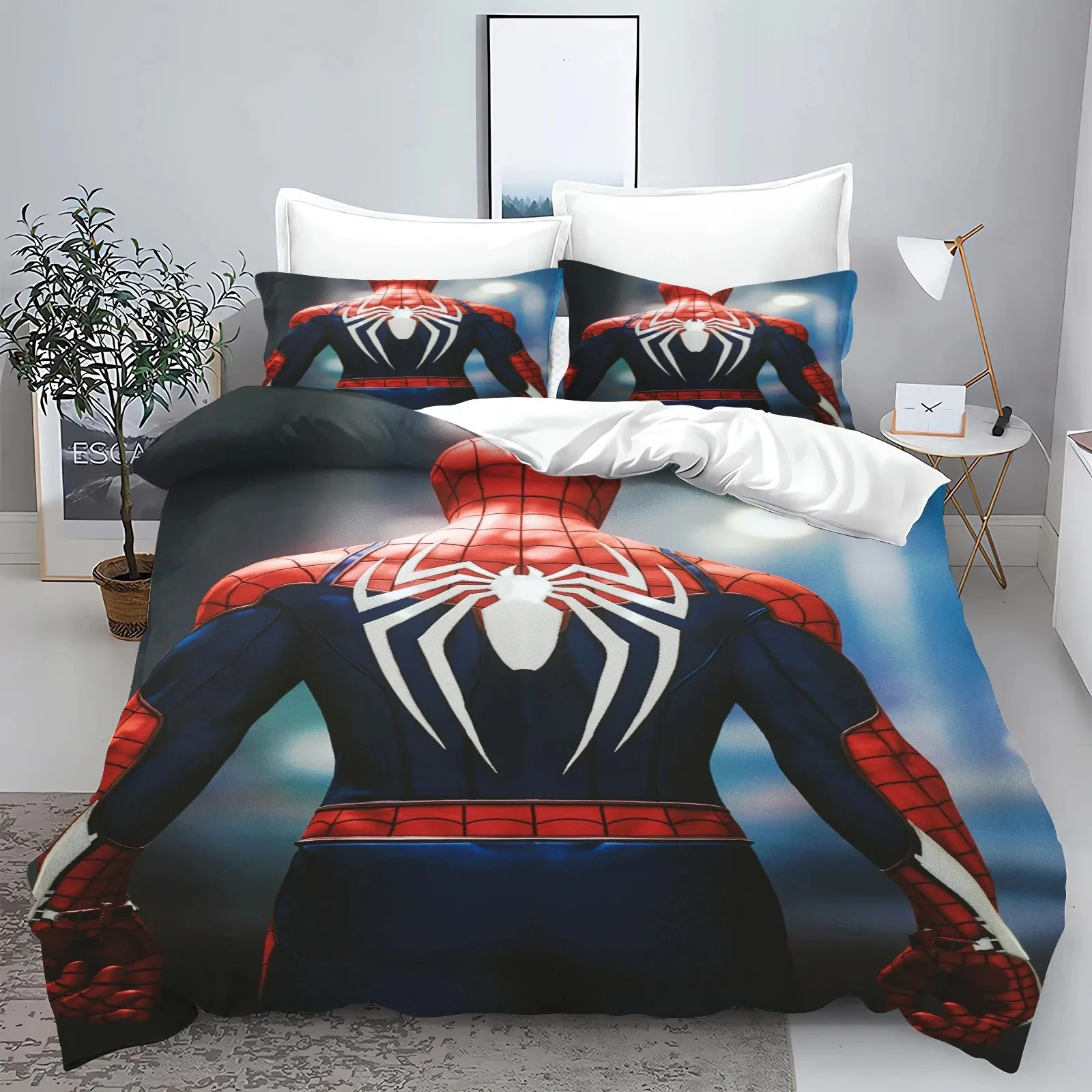 Spider Man Marvel 100% Polyester With Pillowcas Bedding Set Fitted
