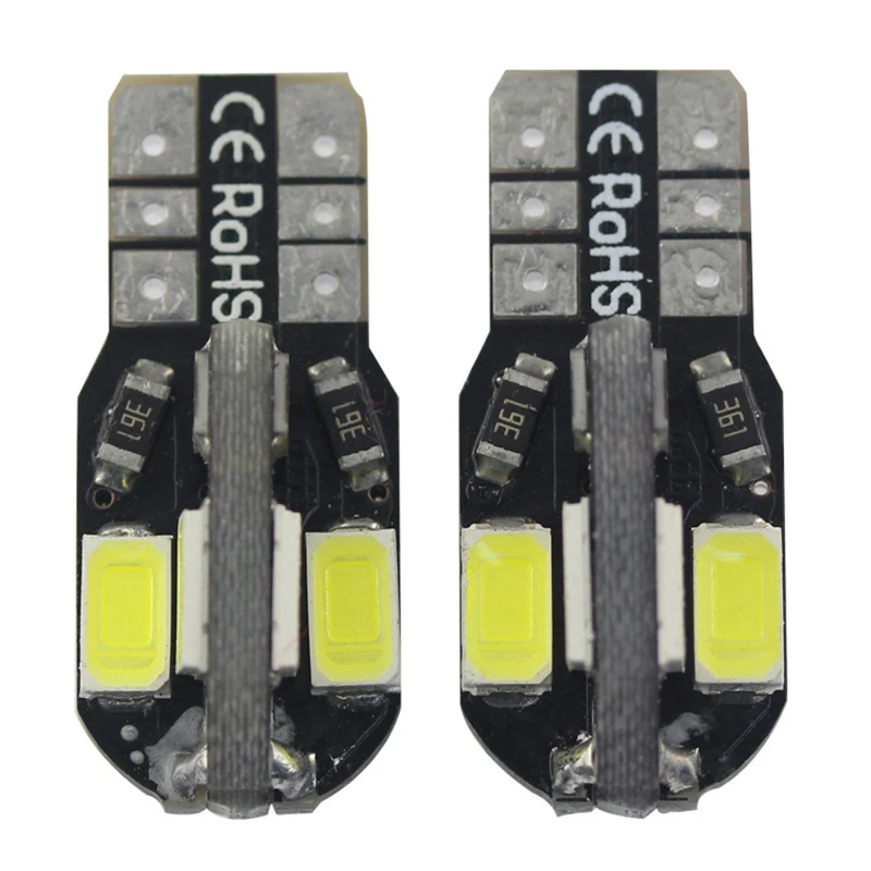 T10 LED 자동차 너비 램프 화이트 라이트, 캔버스 5730, 8SMD12V, 자동차 LED 전구, 사이드 웨지 라이트, 450LM, 자동차 라이센스 라이트