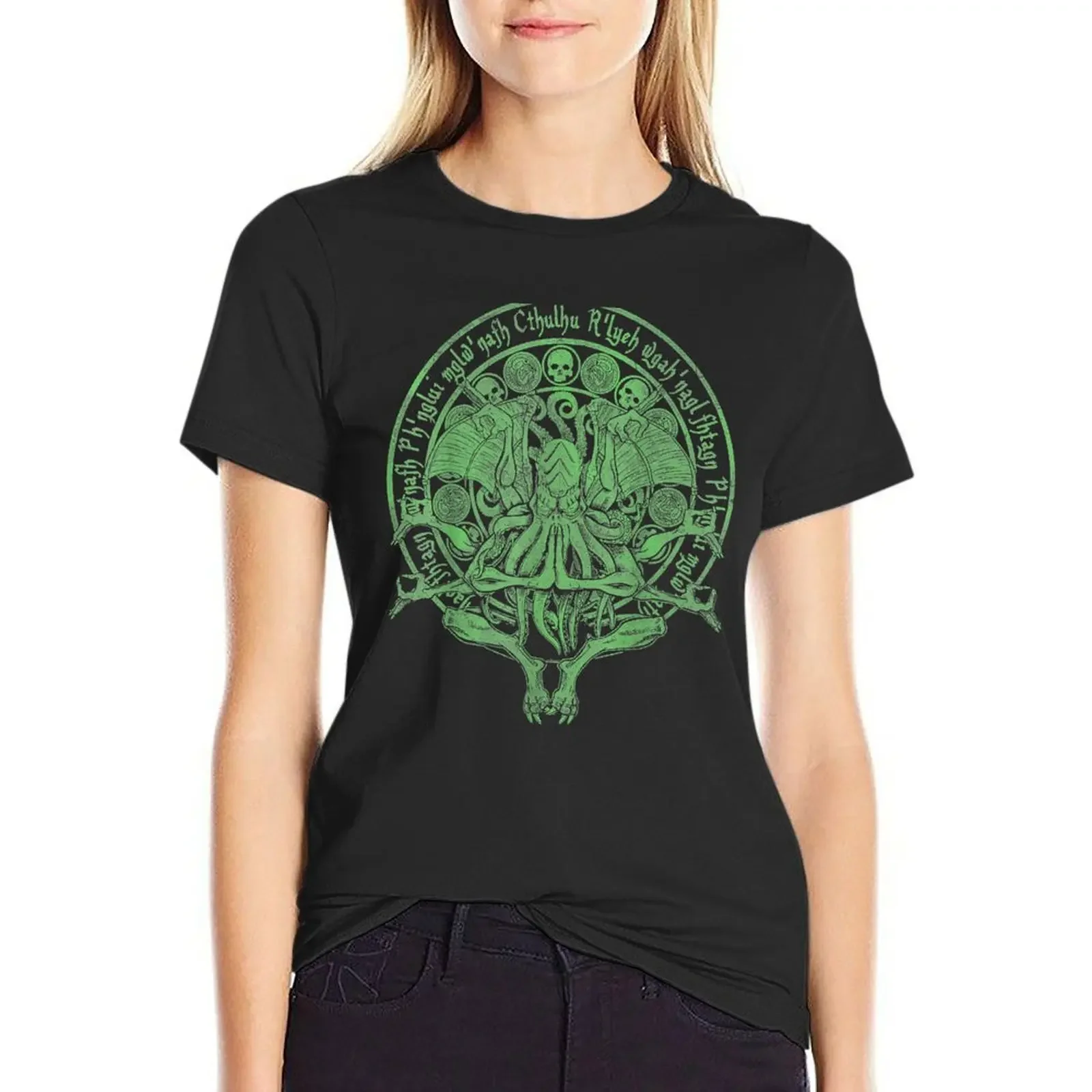 

The Idol - Cthulhu Green Variant T-Shirt summer top lady clothes new edition t shirts for Women