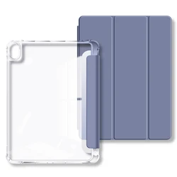 Crystal Clear Protective Case with Pencil Slot and Auto Sleep Wake Feature - iPad Air 13 2024 (TMYKL - Purple)