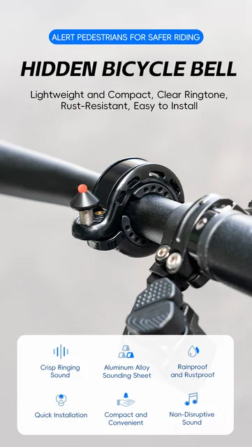 Campanello Per Bici ROCKBROS - Alluminio, Suono 100DB, Per Manubri 22.2/25.4/31.8 Mm