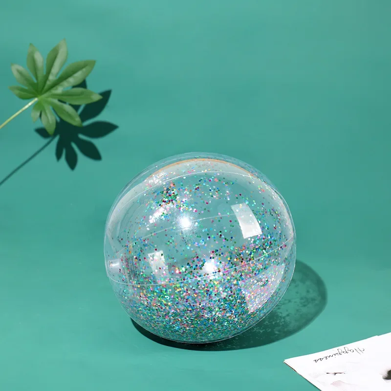 40/60cm Inflatable Glitter Beach Ball Summer Water Ball Sequin Beach Balls for Summer Swimming Pool Party Toys for Kids Adult 2