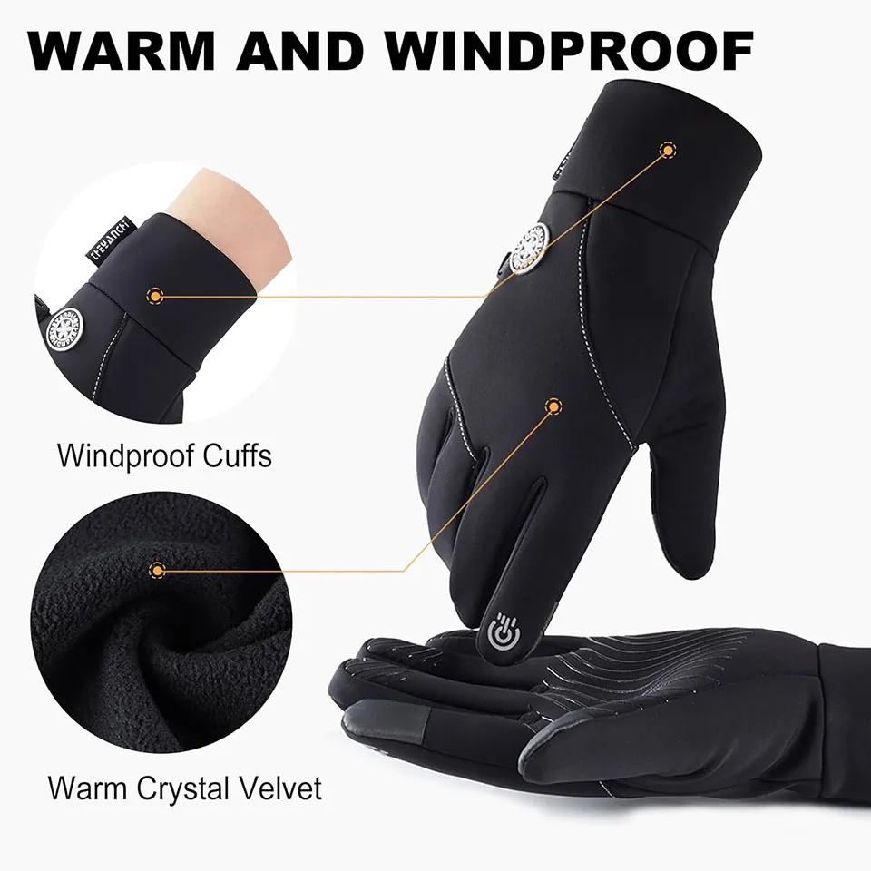 GTUBIKE Cycling Glove Outdoor Sports Running Glove Warm Touch Screen Gym Fitness Full Finger Gloves For Men Women Sports Gloves