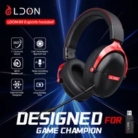 LDON F04 Gaming Wireless Headphone with Mic Over-Ear Headphones Bluetooth 5.3 40mm Driver 2.4G/Wireless Game Headsets