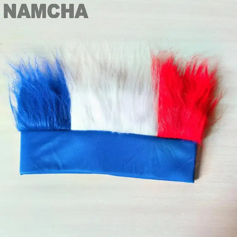 Men France Fans League Cosplay Wig Mustache Hat Suit Funny Blue White Red Quirky Costume Accessories Ball Game Sports Decoration cosplay hats cosplay wig