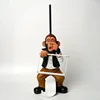 Creative Toilet Paper Holder Statue Funny Decorative Resin Figure Cute Butler Shape Tissue Stand Rack Sculpture Toilet Decor 3