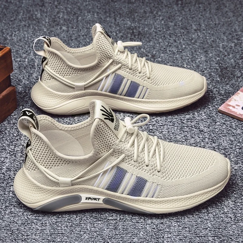 

Новые мужские вязаные повседневные прогулочные туфли, дышащие модные кроссовки, оригинальные мужские теннисные туфли для мужчин