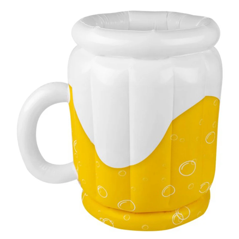 1pc Inflatable Pvc Beer Mugs Coolers Summer Beach Water Toys Soda Ice Bucket Drinking Cup Home Bar Party Cold Water Drinks Mugs