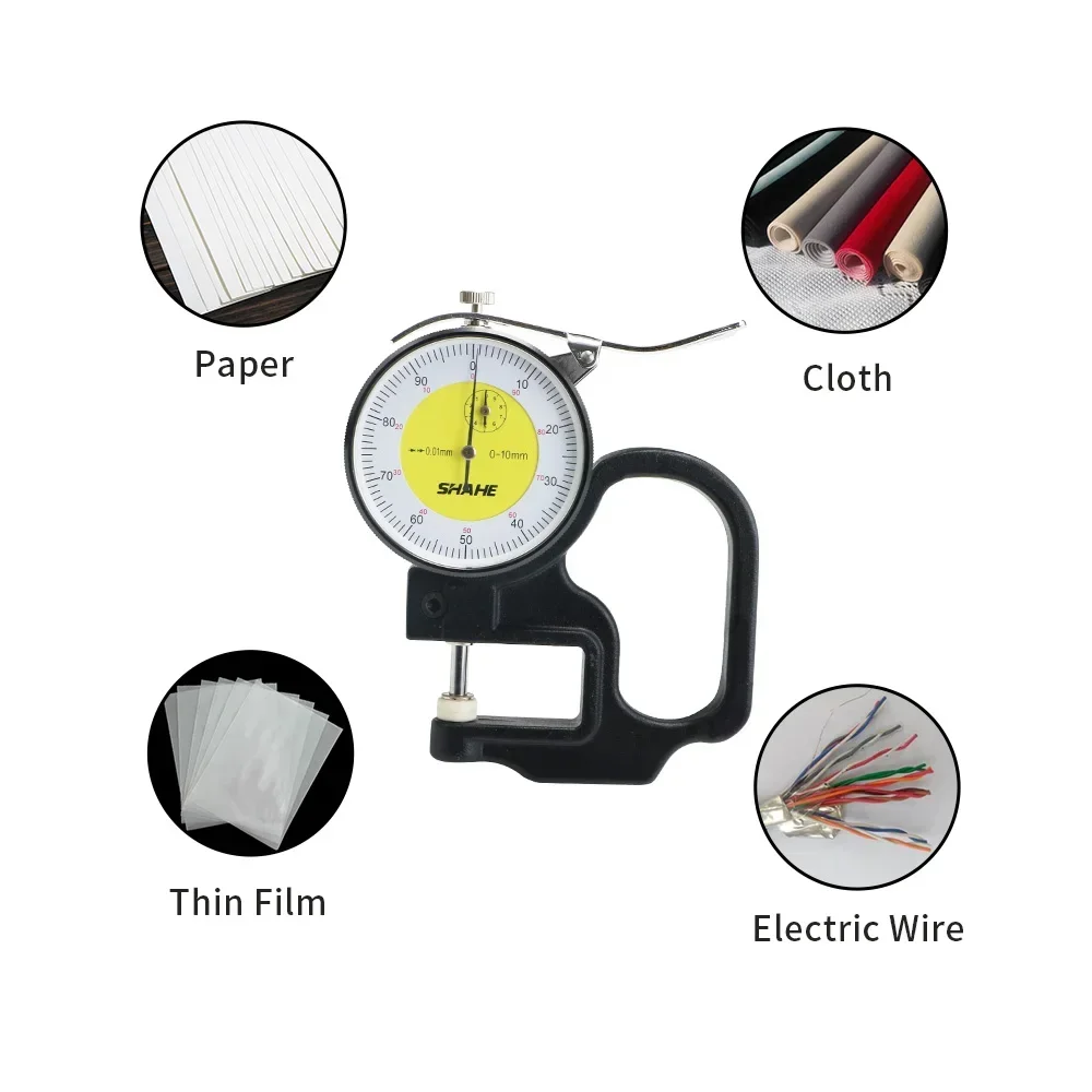 Thickness Gauge Shahe Metric Thickness Gauge 0-10 mm 0.01 mm Dial Indicator Thickness Gauge