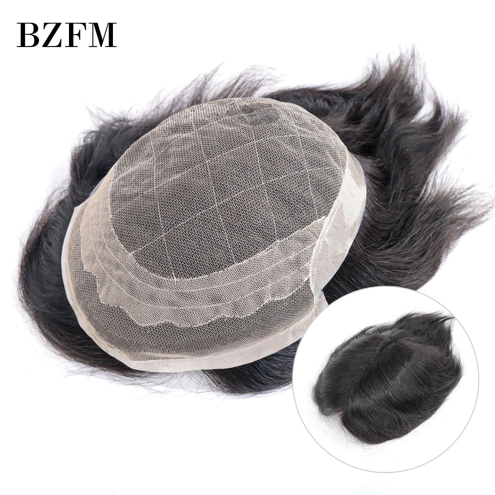 

Протез из человеческих волос OCT Toupee для мужчин, мужской дышащий протез из черных человеческих волос 6 дюймов, швейцарская кружевная сменная система для волос, базовые детали для волос