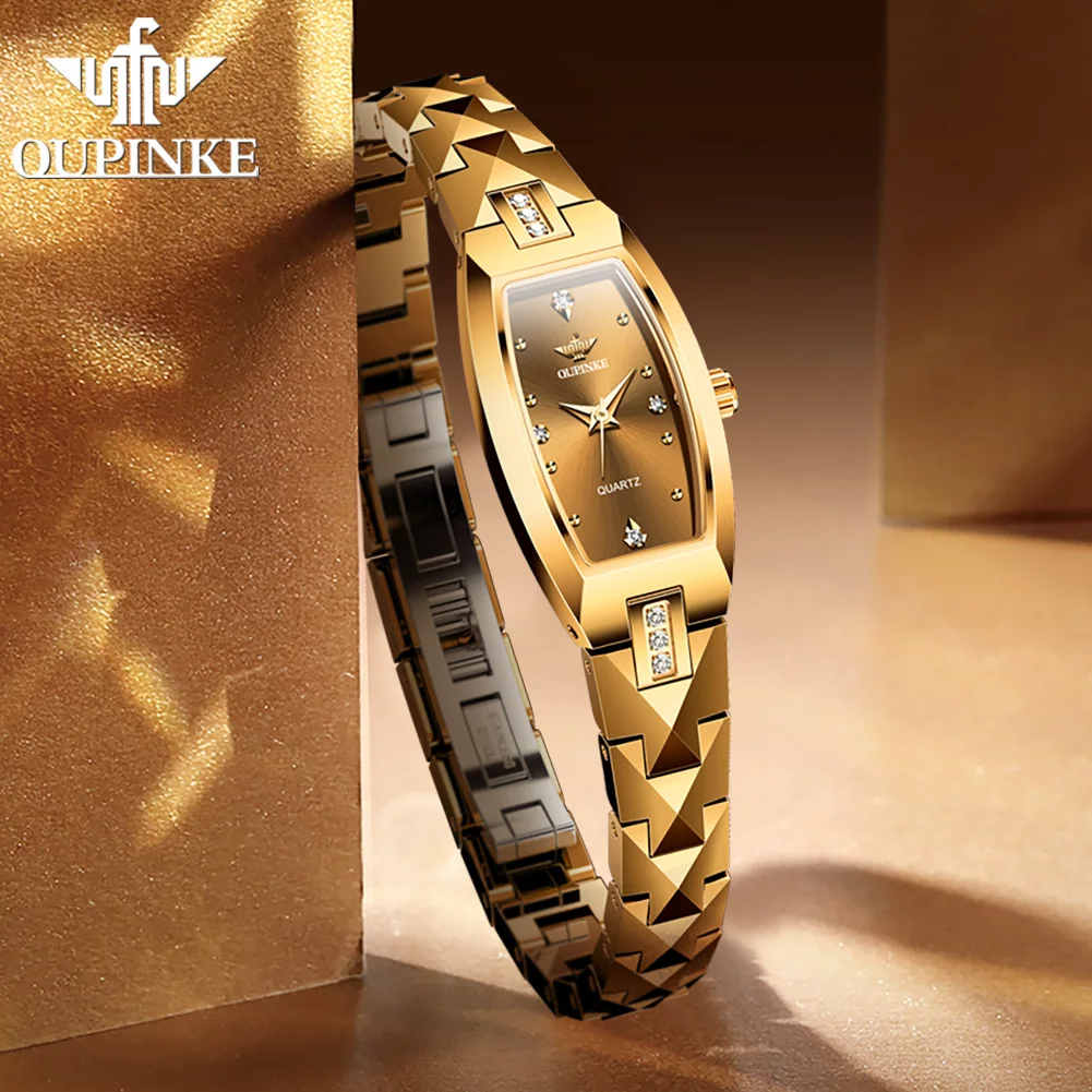 OUPINLKE Original Imported Swiss Quartz Women's Wristwatch Luxury Tungsten Steel Strap Sapphire Mirror Waterproof Watches Women