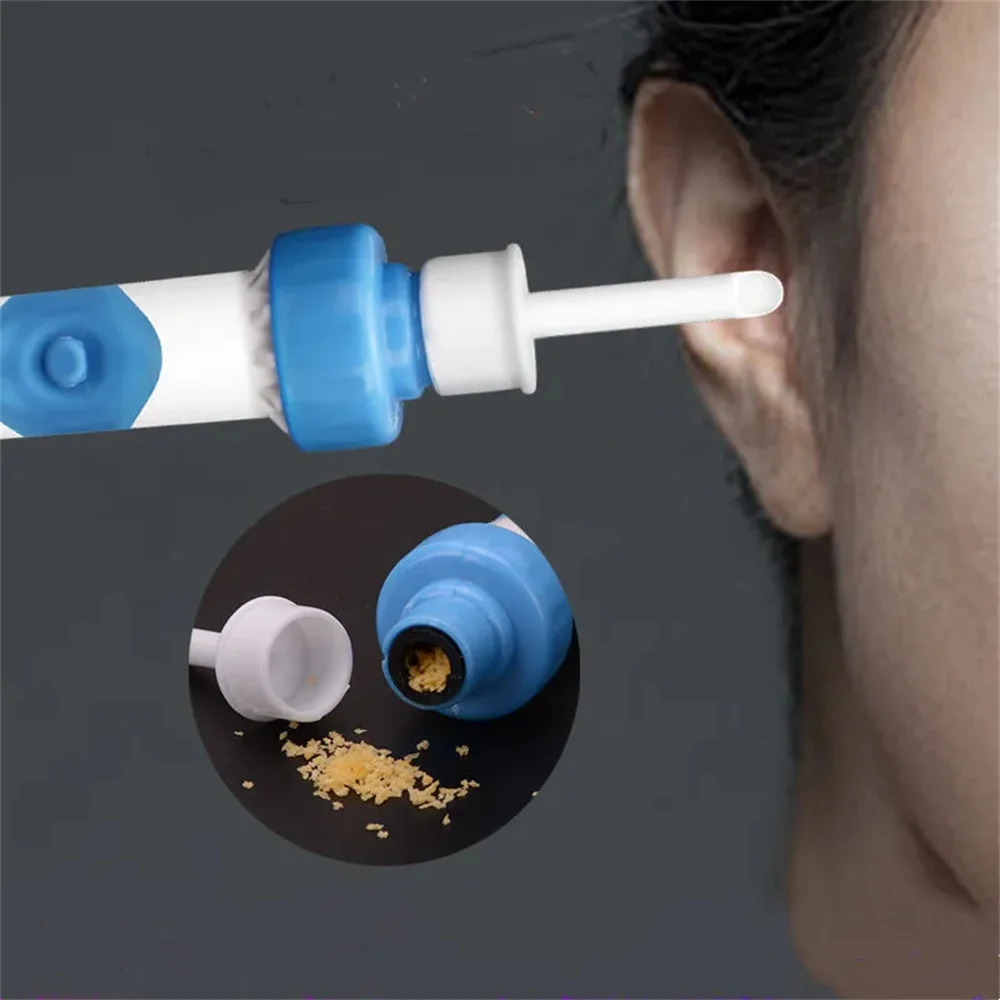 Nettoyant Oreille,Aspirateur d'oreille électrique, Nettoyeur Oreilles, Kit  d'enlèvement de cire d'oreille, Q Grips avec 2 Embouts de Remplacement