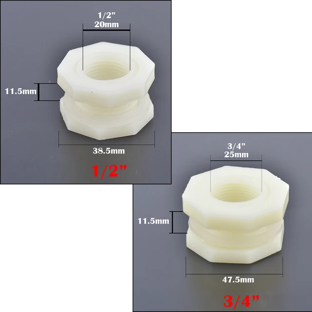 1/2 "3/4" Hüvelykes Abs Műanyag Víztartály Csatlakozói Szelep Akvárium Csap Tartály Válaszfal Csere Vízelvezető Illesztés - Image 2