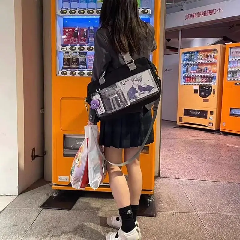 Jk Girls Fashion Transparent Vintage Women Fashion Y2k Aesthetic Underarm Bag Streetwear Shoulder Handbags Tote Bags