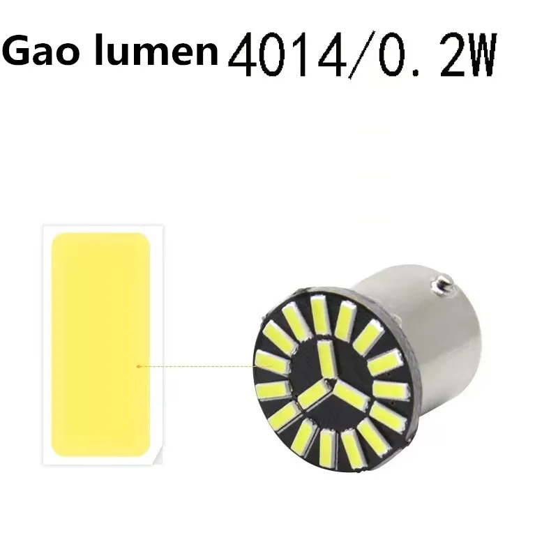 

100Pcs Car LED Bulb P21W 1156 1157 7440 7443 4014 18 SMD LED Turn Signal BA15S BAY15D S25 Auto Brake Lights Reverse Lamp DC 12V