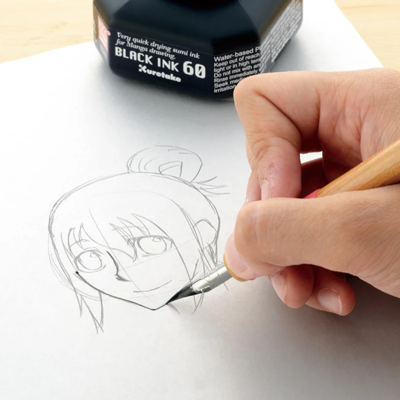 Japanese kuretake ZIG cartoonist manga special ink watercolor pen dipping pen painting design white ink 60ml waterproof