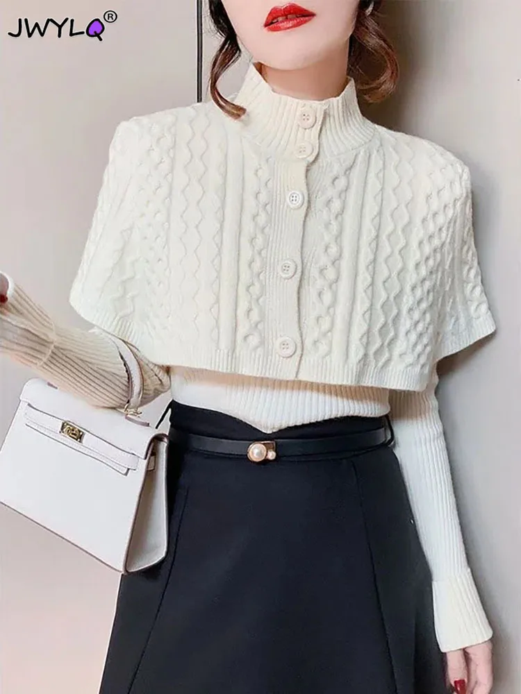 

Женский вязаный комплект из двух предметов, Модный пуловер с V-образным вырезом и длинным рукавом, свитер с воротником-стойкой, яркие костюмы