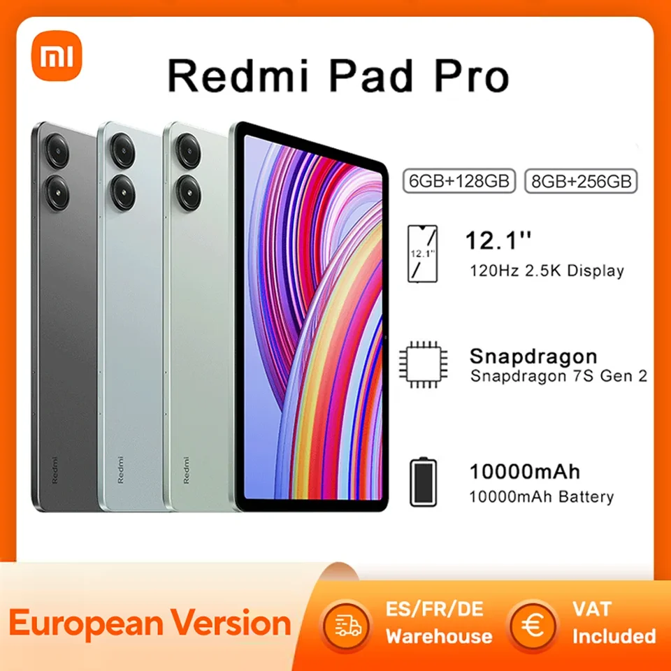 Xiaomi-Redmi Pad Proタブレット,snapdragonディスプレイ,120hz,12.1