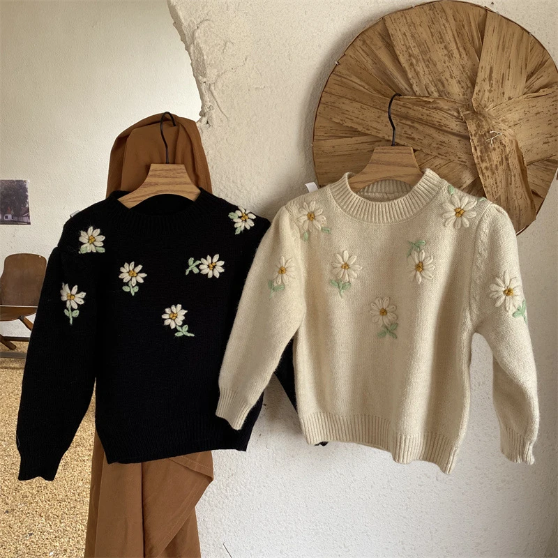 Bewust maïs Noord Amerika Floral Sweater Children | Daisy Sweater Children | Sweater Floral Kids |  Kinder Knitwear - Sweaters - Aliexpress