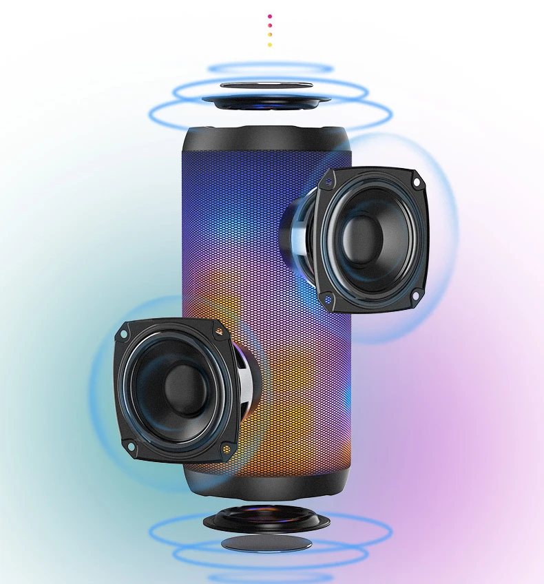 New outdoor subwoofer high volume wireless speaker portable colorful luminous net red card speaker Y2306