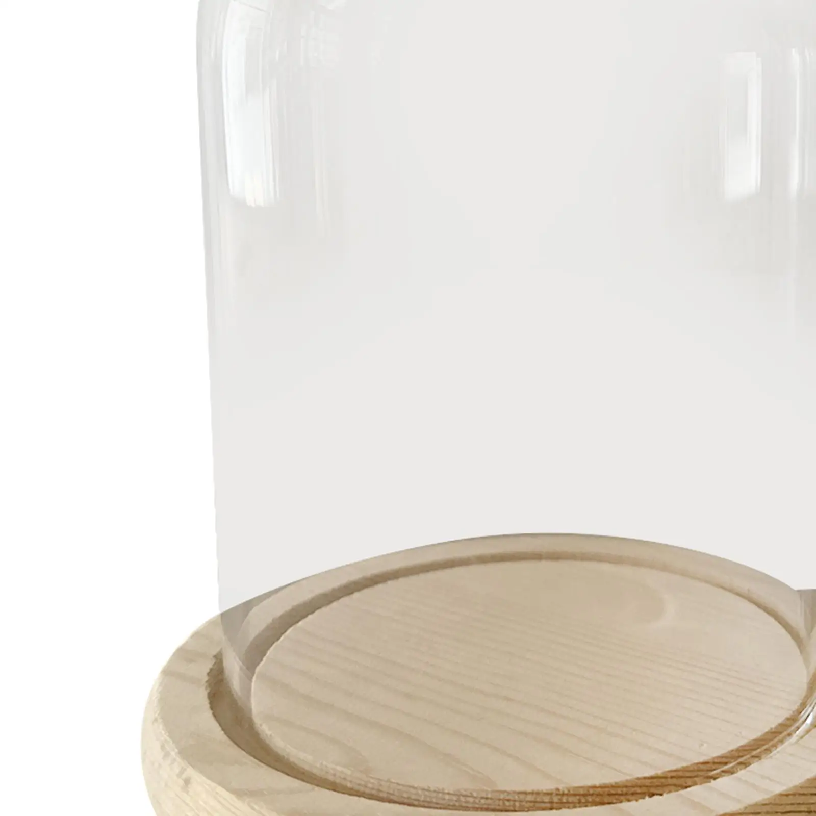 Cloche Glass Dome Display Bell Jar Decorative Multifunctional Rustic Showcase Wood Base Transparent Cover for Artificial Plants glass display dome